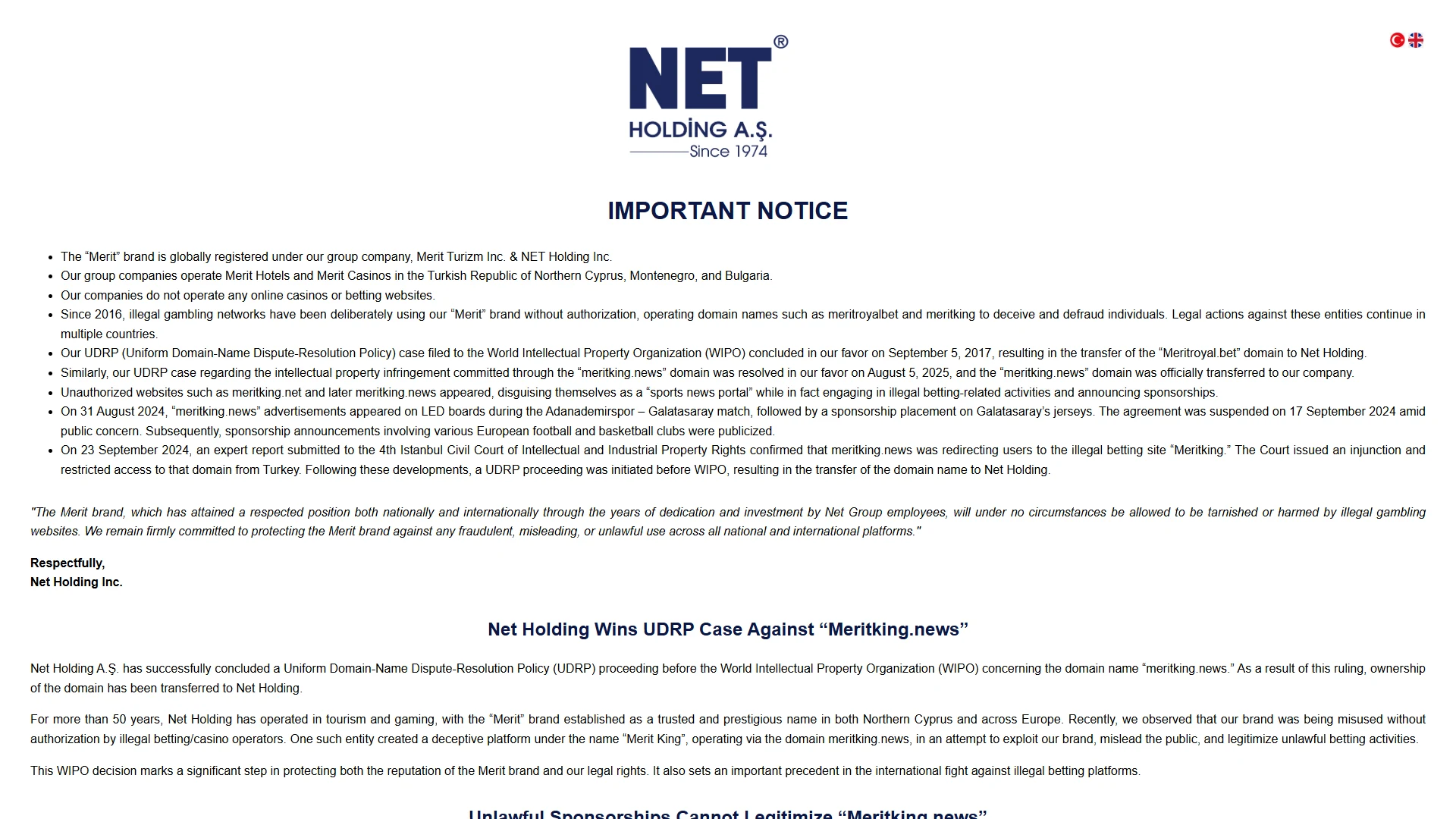 Meritking homepage